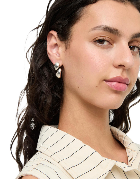 Uno de 50 Essentia Chunky Double Teardrop SP Earrings