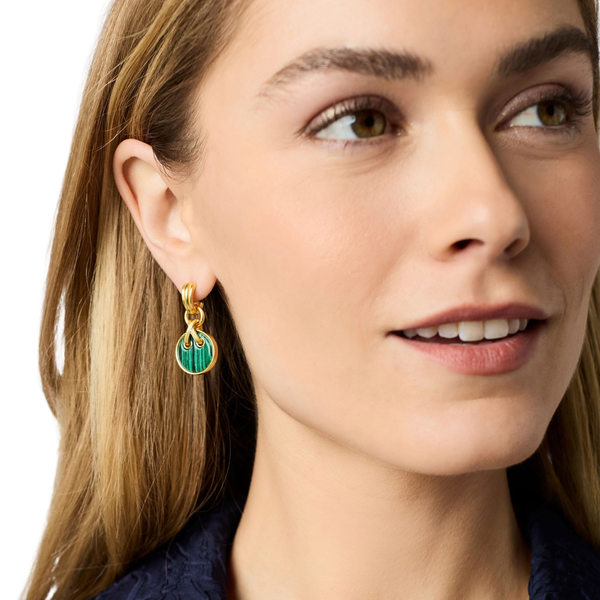 Julie Vos Essex Hoop & Mother of Pearl Charm Earrings