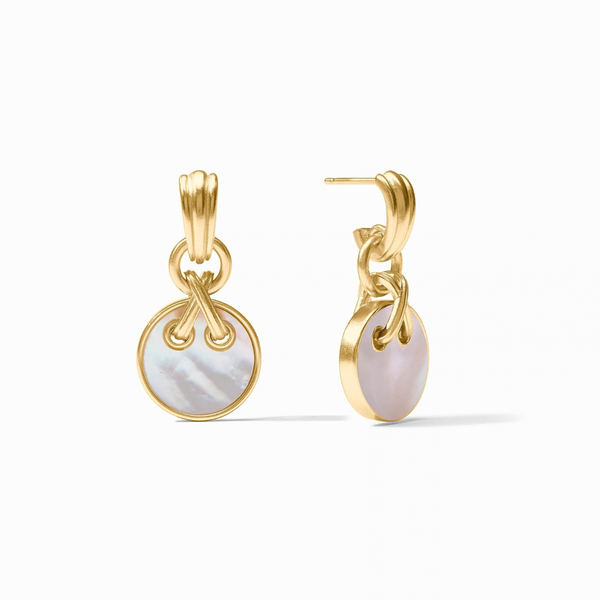 Julie Vos Essex Hoop & Mother of Pearl Charm Earrings