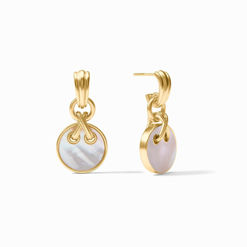 Julie Vos Essex Hoop & Mother of Pearl Charm Earrings