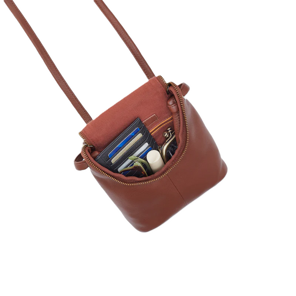 Hobo Fern Crossbody Leather Purse / Cocoa Bean