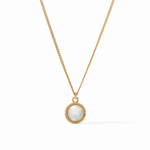 Julie Vos Fleur-de-Lis Solitaire Pearl Gold Necklace