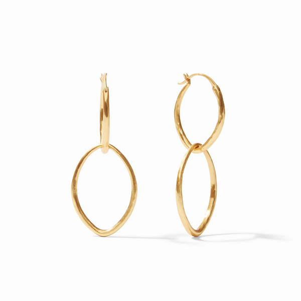 Julie Vos Fleur -de-Lis 2 in 1 Gold Earrings