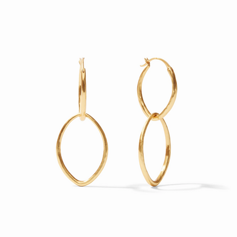Julie Vos Fleur -de-Lis 2 in 1 Gold Earrings