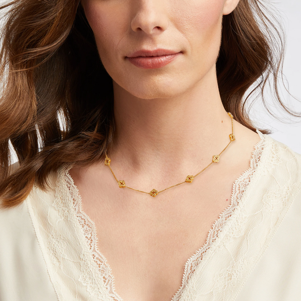 Julie Vos Florentine Demi Delicate Station Gold Necklace
