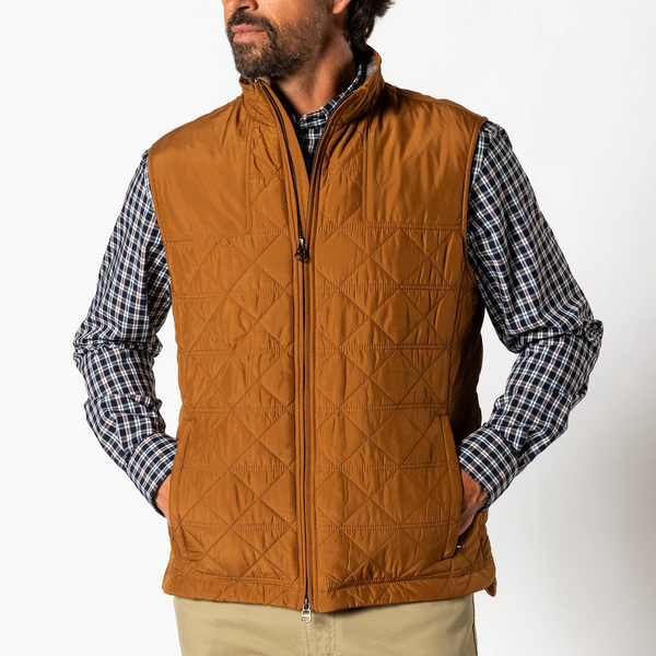 Duck Head Men's Fremont Sport Performance Quilted Vest / Dark Amber