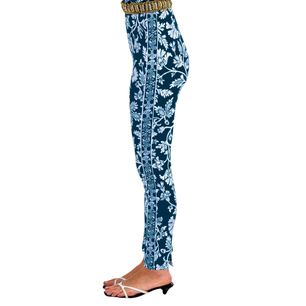 Gretchen Scott Gripeless Stunning Stippling Pull On Navy Pants