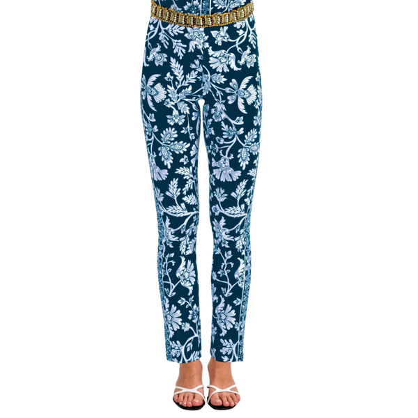 Gretchen Scott Gripeless Stunning Stippling Pull On Navy Pants