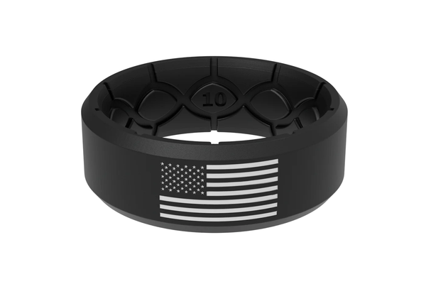 Groove Life Edge Hero - America Black & White Flag Ring