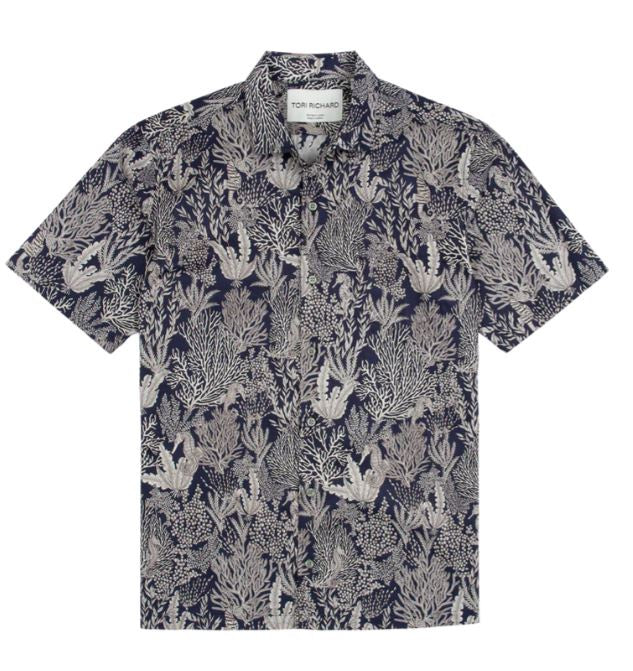 Tori Richard Hi Horse S/S Shirt / Navy - Andy Thornal Company