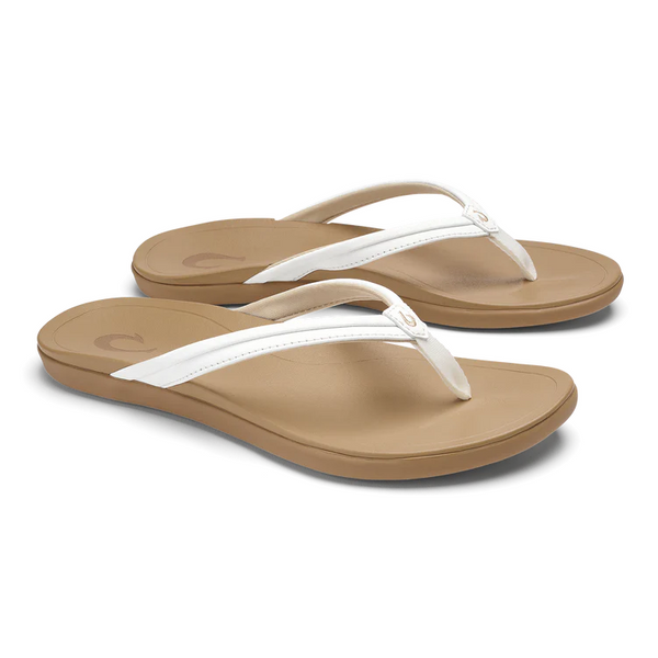 Olukai Women's Ho'opio Malua Sandals / Bright White - Warm Sand