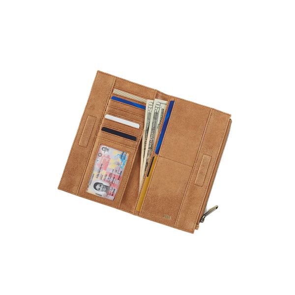 Hobo Jill Large Bifold Leather Wallet / Whiskey Buffed Leather