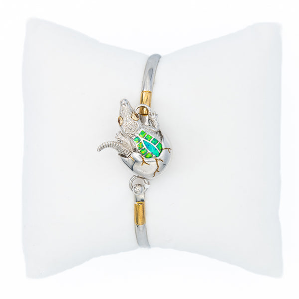 Kovel Green Opal Hatching Alligator Topper