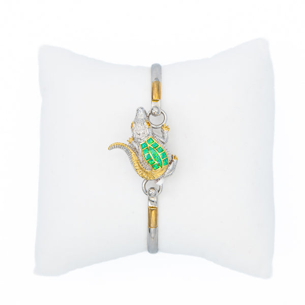 Kovel Green Opal Baby Alligator Topper