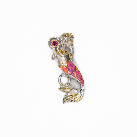 Kovel Mermaid Holding Gem Topper
