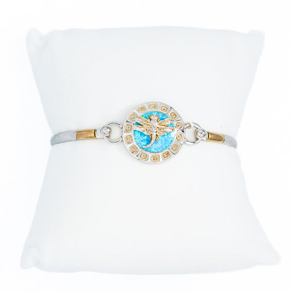 Kovel Dragonfly In Greek Key Ring Topper