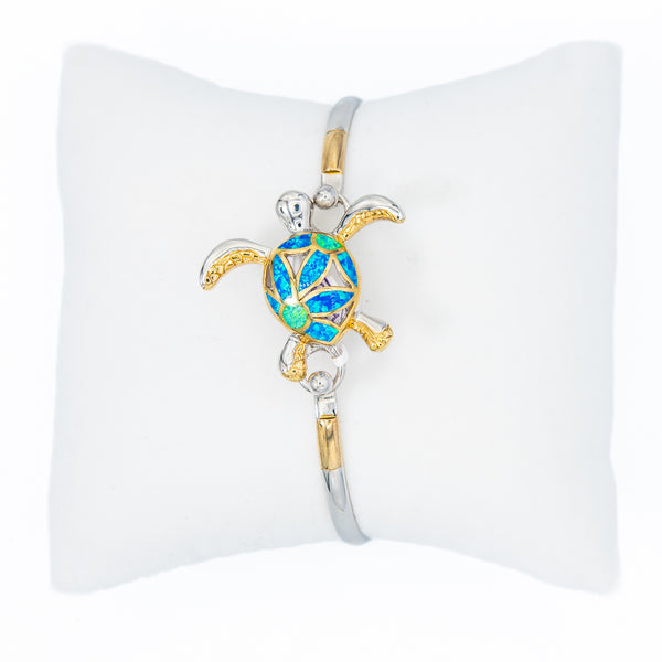 Kovel Filigree Blue Opal Flower Turtle Topper