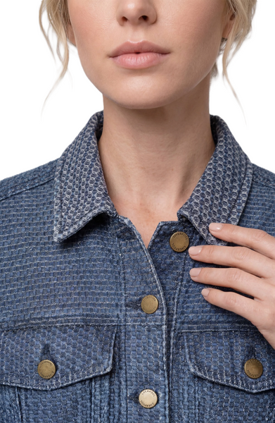 Liverpool Women's Fit and Flar Trucker Jacket / Blue Doris