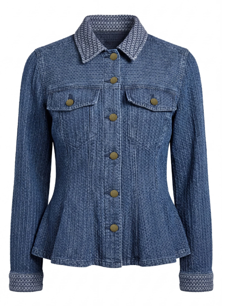 Liverpool Women's Fit and Flar Trucker Jacket / Blue Doris