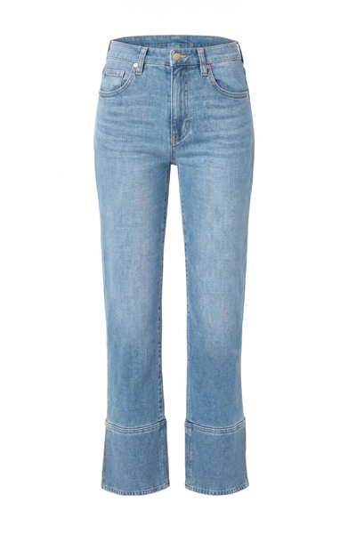 Liverpool Women's Kennedy Straight Jeans With Cuff and Slit / Cowboy Sky