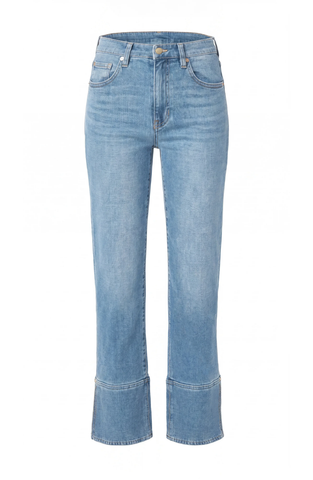 Liverpool Women's Kennedy Straight Jeans With Cuff and Slit / Cowboy Sky