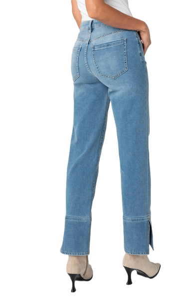 Liverpool Women's Kennedy Straight Jeans With Cuff and Slit / Cowboy Sky