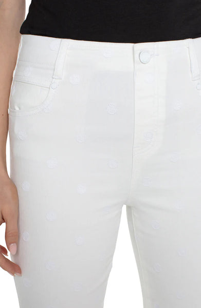 Liverpool Chloe Crop Flare w/Fray Hem / Bright White