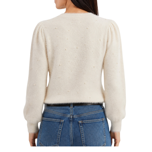 Liverpool Women's Long Puff Sleeve Crew Neck Sweater / Ivory