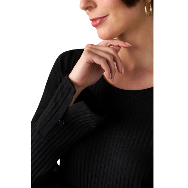 Liverpool Women's Long Sleeve Scoop Neck Knit Top / Black