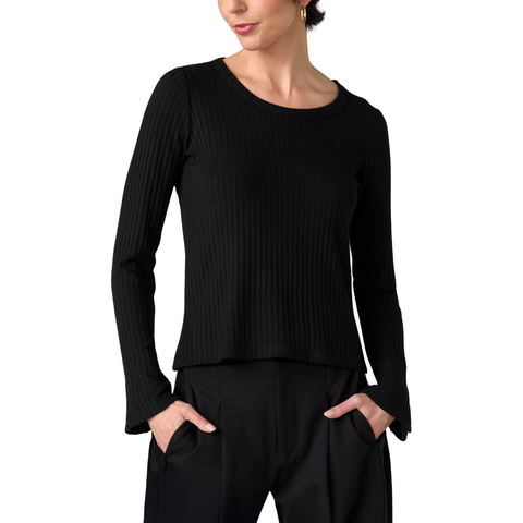 Liverpool Women's Long Sleeve Scoop Neck Knit Top / Black