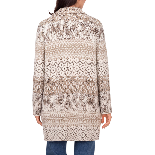 Liverpool Women's Open Front Coatigan Sweater / Oatmeal White Shibori