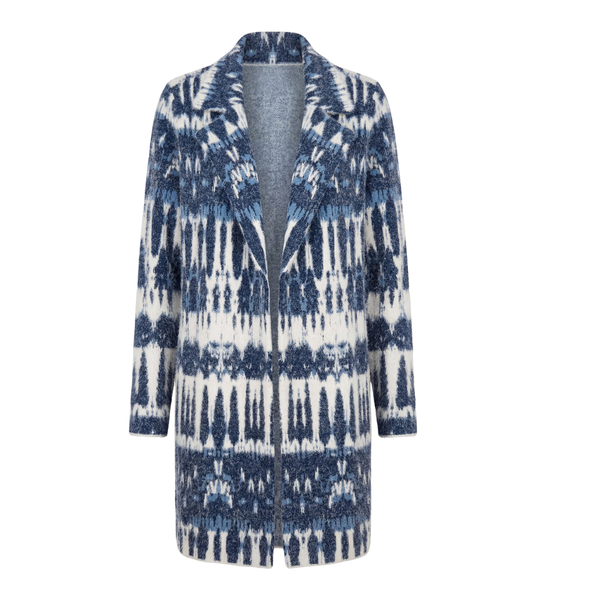 Liverpool Women's Open Front Coatigan Sweater / Navy White Multi