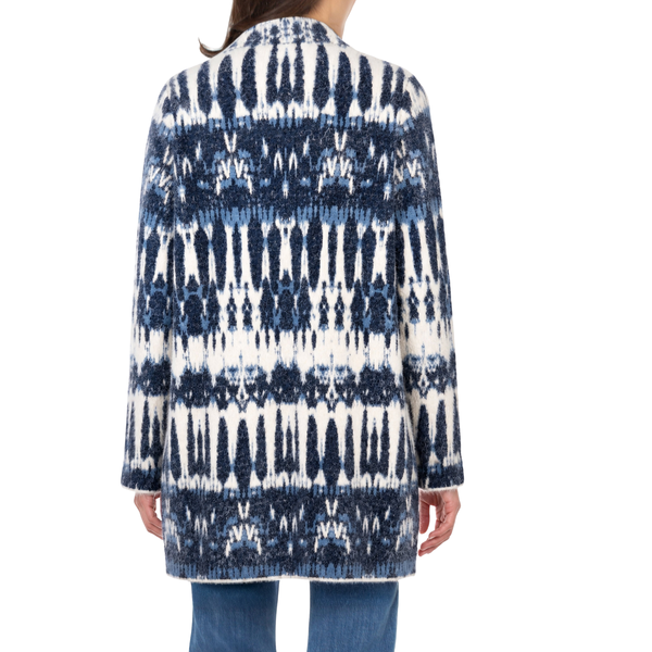 Liverpool Women's Open Front Coatigan Sweater / Navy White Multi