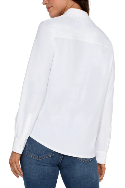 Liverpool Long Sleeve Button Front Knit Shirt