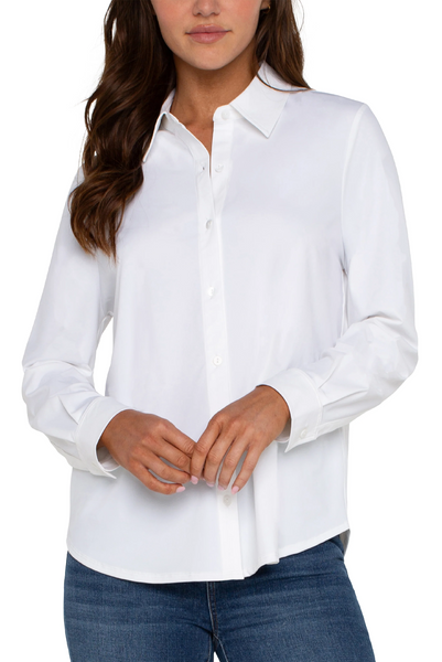 Liverpool Long Sleeve Button Front Knit Shirt