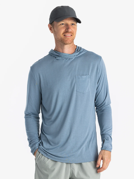 Free Fly Men's Bamboo Lightweight Hoodie / Blue Fog