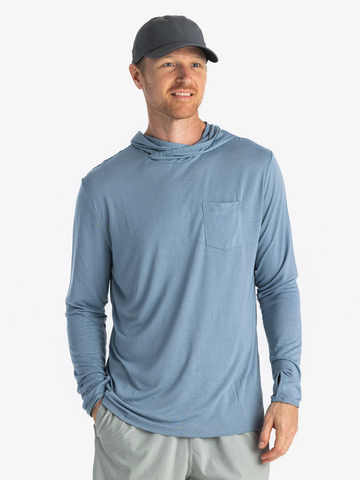 Free Fly Men's Bamboo Lightweight Hoodie / Blue Fog