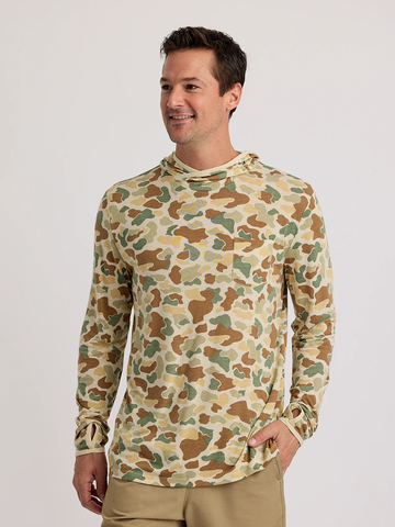 Free Fly Men's Bamboo Lightweight Hoodie / Vintage Camo
