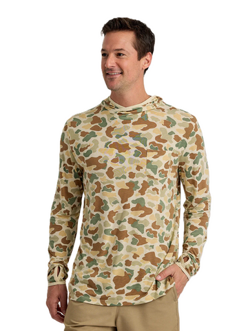 Free Fly Men's Bamboo Lightweight Hoodie / Vintage Camo