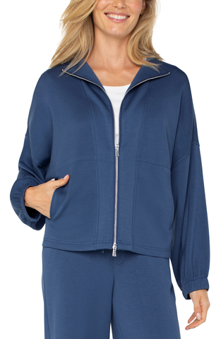 Liverpool Women's Zip Up Funnel Neck Jacket / Prussian Blue