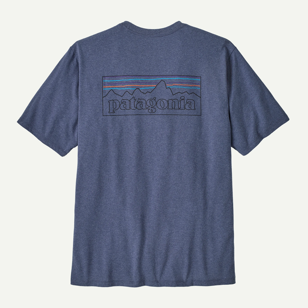 Patagonia Men's P-6 Logo Responsibili-Tee / P-6 Outline Current Blue