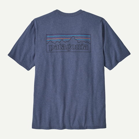 Patagonia Men's P-6 Logo Responsibili-Tee / P-6 Outline Current Blue
