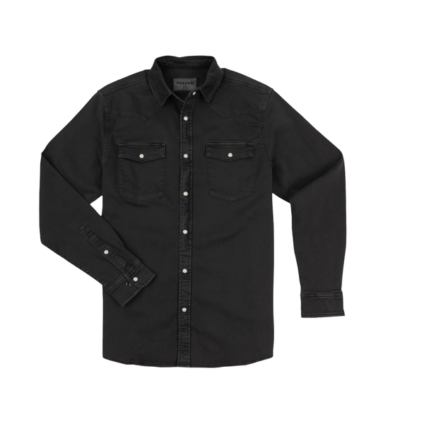 Poncho Men's Long Sleeve Denim Shirt