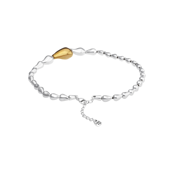 Uno de 50 Medelux Silver and Gold Tone Linked Organic Shaped Necklace