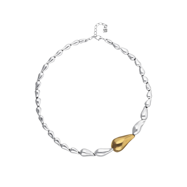 Uno de 50 Medelux Silver and Gold Tone Linked Organic Shaped Necklace
