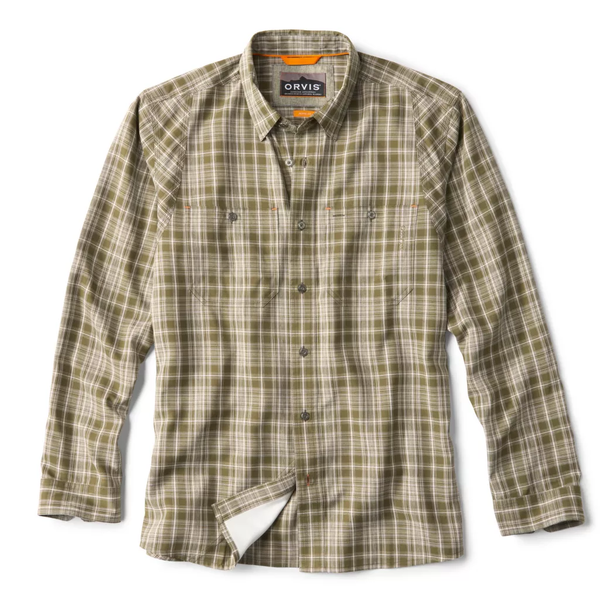 Orvis Tech LS Chambray Work Shirt / Tarragon Plaid