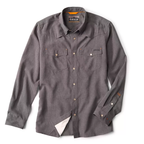Orvis LS Tech Chambray Western Shirt / Dark Charcoal