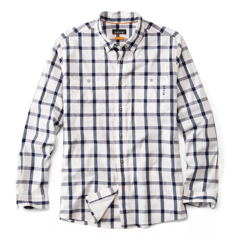 Orvis Men's River Guide 2.0 LS Shirt / True Navy Tattersall