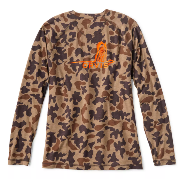 Orvis Men's Dricast Logo LS Crew Shirt / Camo