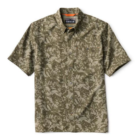 Orvis Men's SS Printed Tech Chambray Shirt / Mossy Leaf Camo